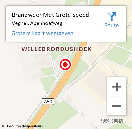 Locatie op kaart van de 112 melding: Brandweer Met Grote Spoed Naar Veghel, Abenhoefweg op 24 mei 2017 15:08