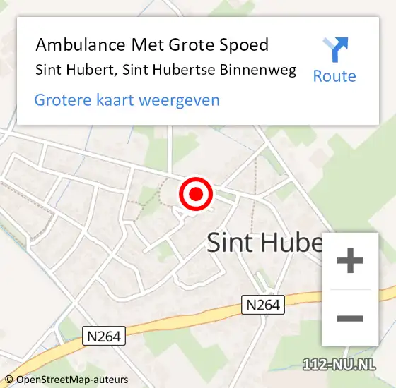 Locatie op kaart van de 112 melding: Ambulance Met Grote Spoed Naar Sint Hubert, Sint Hubertse Binnenweg op 24 mei 2017 15:14