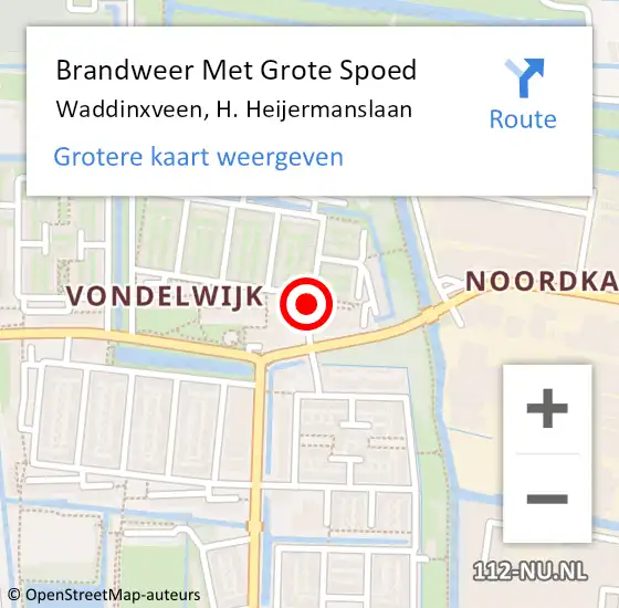 Locatie op kaart van de 112 melding: Brandweer Met Grote Spoed Naar Waddinxveen, H. Heijermanslaan op 24 mei 2017 15:17