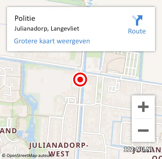 Locatie op kaart van de 112 melding: Politie Julianadorp, Langevliet op 24 mei 2017 15:22