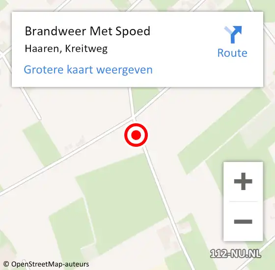 Locatie op kaart van de 112 melding: Brandweer Met Spoed Naar Haaren, Kreitweg op 24 mei 2017 15:29