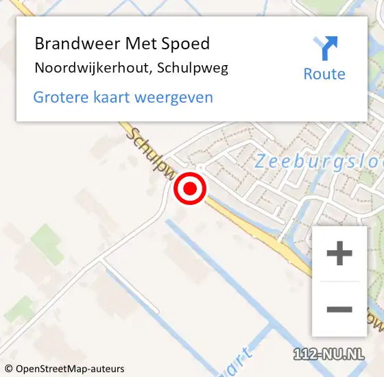 Locatie op kaart van de 112 melding: Brandweer Met Spoed Naar Noordwijkerhout, Schulpweg op 24 mei 2017 16:16