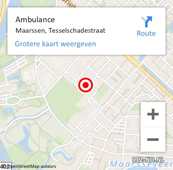 Locatie op kaart van de 112 melding: Ambulance Maarssen, Tesselschadestraat op 24 mei 2017 16:19