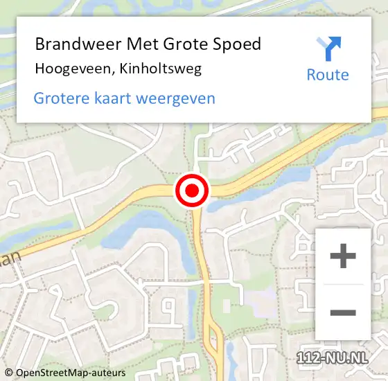 Locatie op kaart van de 112 melding: Brandweer Met Grote Spoed Naar Hoogeveen, Kinholtsweg op 24 mei 2017 16:44