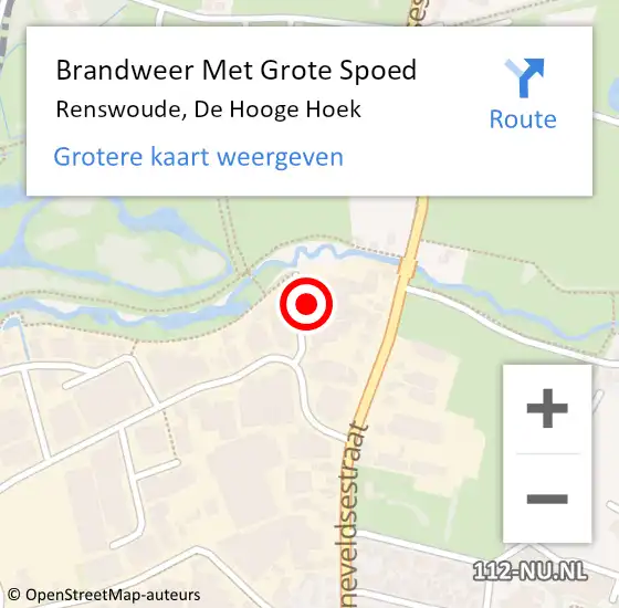 Locatie op kaart van de 112 melding: Brandweer Met Grote Spoed Naar Renswoude, De Hooge Hoek op 24 mei 2017 16:58