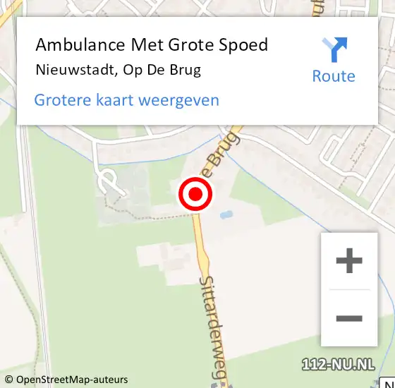 Locatie op kaart van de 112 melding: Ambulance Met Grote Spoed Naar Nieuwstadt, Op De Brug op 21 januari 2014 14:14