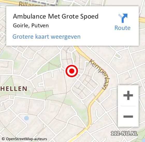 Locatie op kaart van de 112 melding: Ambulance Met Grote Spoed Naar Goirle, Putven op 24 mei 2017 17:19