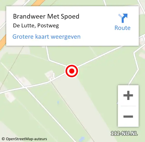 Locatie op kaart van de 112 melding: Brandweer Met Spoed Naar De Lutte, Postweg op 24 mei 2017 17:22