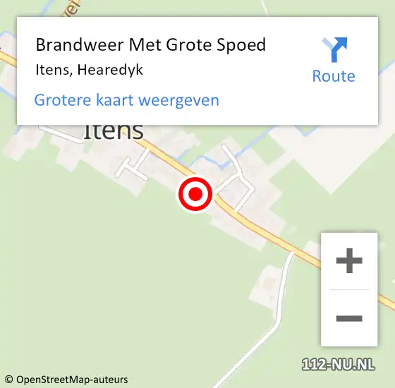 Locatie op kaart van de 112 melding: Brandweer Met Grote Spoed Naar Itens, Hearedyk op 24 mei 2017 17:35