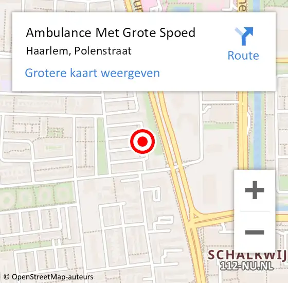 Locatie op kaart van de 112 melding: Ambulance Met Grote Spoed Naar Haarlem, Polenstraat op 24 mei 2017 18:08
