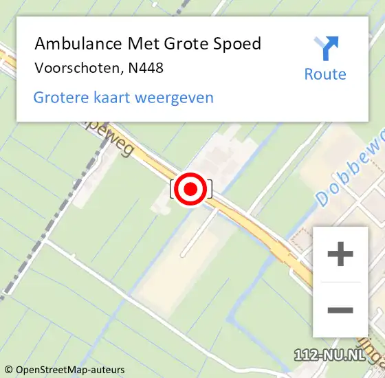 Locatie op kaart van de 112 melding: Ambulance Met Grote Spoed Naar Voorschoten, N448 op 21 januari 2014 14:20