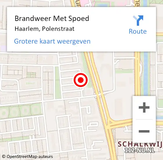 Locatie op kaart van de 112 melding: Brandweer Met Spoed Naar Haarlem, Polenstraat op 24 mei 2017 18:34
