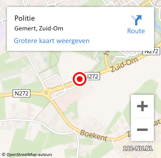 Locatie op kaart van de 112 melding: Politie Gemert, Zuid-Om op 24 mei 2017 19:01