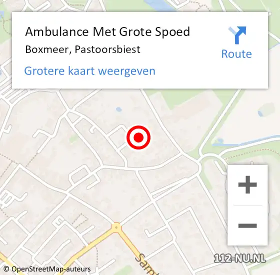 Locatie op kaart van de 112 melding: Ambulance Met Grote Spoed Naar Boxmeer, Pastoorsbiest op 24 mei 2017 19:06