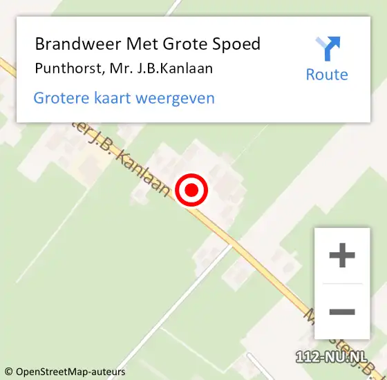 Locatie op kaart van de 112 melding: Brandweer Met Grote Spoed Naar Punthorst, Mr. J.B.Kanlaan op 24 mei 2017 20:19