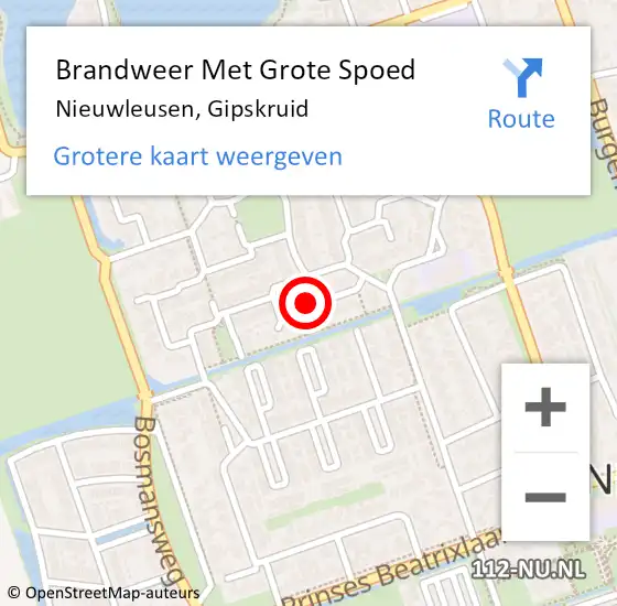 Locatie op kaart van de 112 melding: Brandweer Met Grote Spoed Naar Nieuwleusen, Gipskruid op 24 mei 2017 21:29