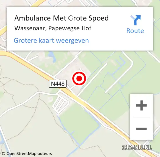 Locatie op kaart van de 112 melding: Ambulance Met Grote Spoed Naar Wassenaar, Papewegse Hof op 24 mei 2017 23:12