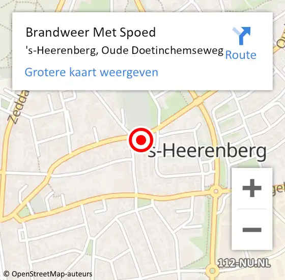 Locatie op kaart van de 112 melding: Brandweer Met Spoed Naar 's-Heerenberg, Oude Doetinchemseweg op 24 mei 2017 23:20