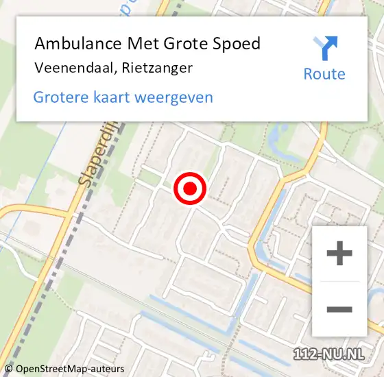 Locatie op kaart van de 112 melding: Ambulance Met Grote Spoed Naar Veenendaal, Rietzanger op 25 mei 2017 01:14