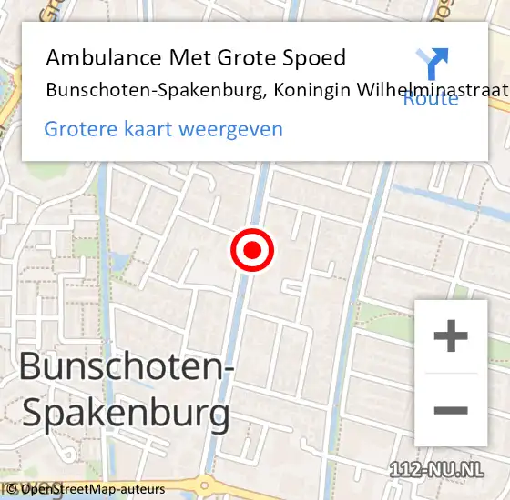 Locatie op kaart van de 112 melding: Ambulance Met Grote Spoed Naar Bunschoten-Spakenburg, Koningin Wilhelminastraat op 25 mei 2017 02:20