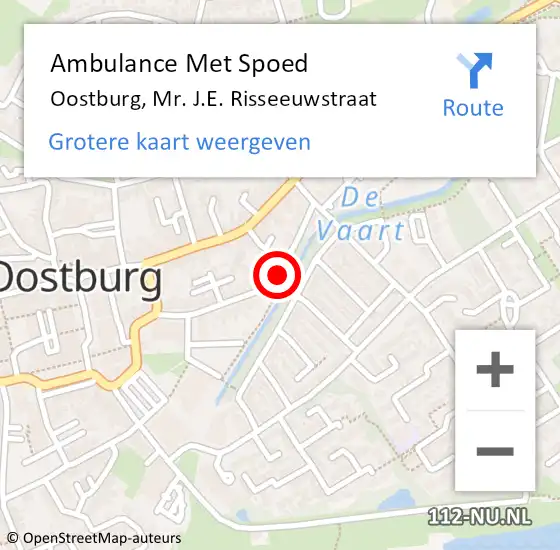 Locatie op kaart van de 112 melding: Ambulance Met Spoed Naar Oostburg, Mr. J.E. Risseeuwstraat op 25 mei 2017 02:30