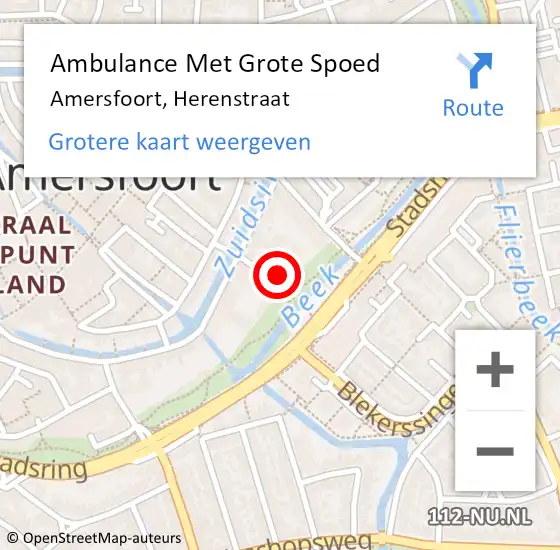 Locatie op kaart van de 112 melding: Ambulance Met Grote Spoed Naar Amersfoort, Herenstraat op 25 mei 2017 02:34