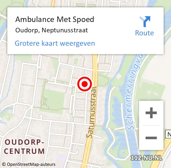 Locatie op kaart van de 112 melding: Ambulance Met Spoed Naar Oudorp, Neptunusstraat op 25 mei 2017 04:03