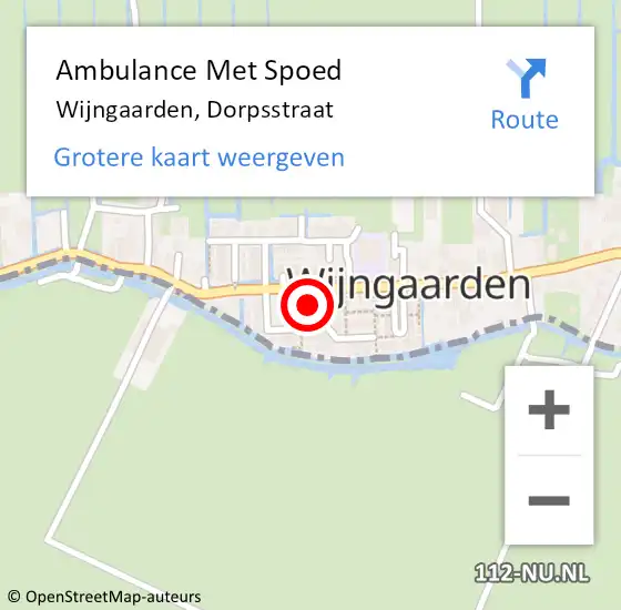 Locatie op kaart van de 112 melding: Ambulance Met Spoed Naar Wijngaarden, Dorpsstraat op 25 mei 2017 06:06