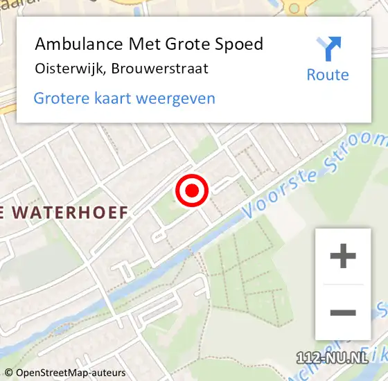 Locatie op kaart van de 112 melding: Ambulance Met Grote Spoed Naar Oisterwijk, Brouwerstraat op 25 mei 2017 06:59