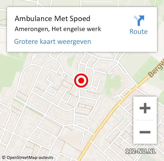 Locatie op kaart van de 112 melding: Ambulance Met Spoed Naar Amerongen, Het engelse werk op 25 mei 2017 08:57