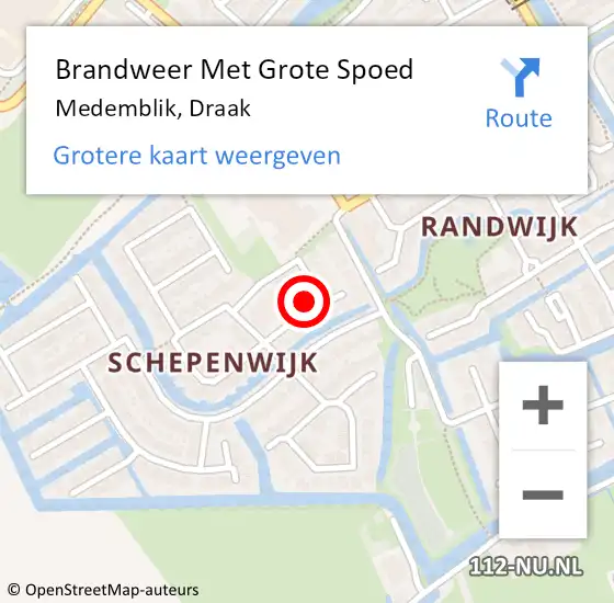 Locatie op kaart van de 112 melding: Brandweer Met Grote Spoed Naar Medemblik, Draak op 25 mei 2017 10:03