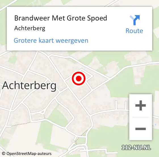 Locatie op kaart van de 112 melding: Brandweer Met Grote Spoed Naar Achterberg op 25 mei 2017 12:02