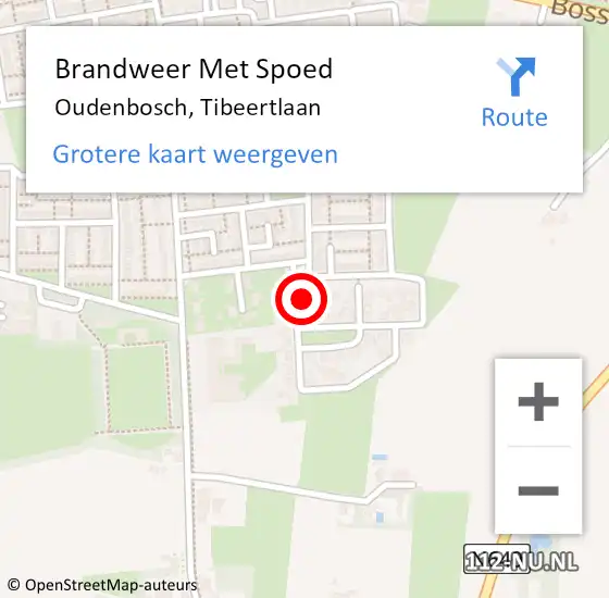 Locatie op kaart van de 112 melding: Brandweer Met Spoed Naar Oudenbosch, Tibeertlaan op 25 mei 2017 12:58