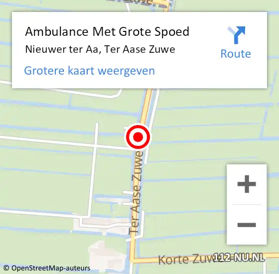 Locatie op kaart van de 112 melding: Ambulance Met Grote Spoed Naar Nieuwer ter Aa, Ter Aase Zuwe op 25 mei 2017 13:15