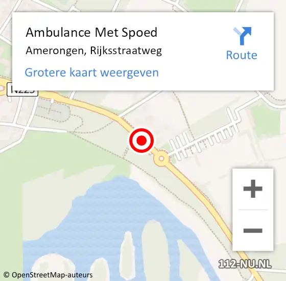 Locatie op kaart van de 112 melding: Ambulance Met Spoed Naar Amerongen, Rijksstraatweg op 25 mei 2017 13:45