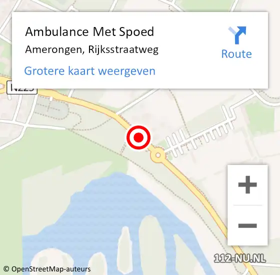 Locatie op kaart van de 112 melding: Ambulance Met Spoed Naar Amerongen, Rijksstraatweg op 25 mei 2017 13:46
