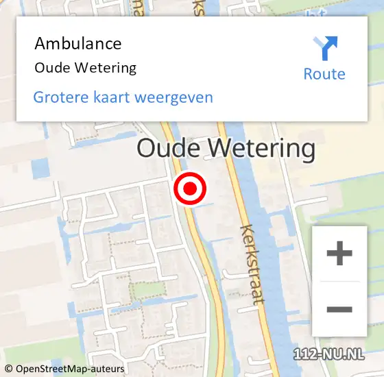 Locatie op kaart van de 112 melding: Ambulance Oude Wetering op 25 mei 2017 13:51