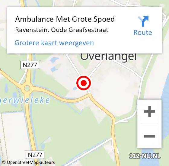 Locatie op kaart van de 112 melding: Ambulance Met Grote Spoed Naar Ravenstein, Oude Graafsestraat op 25 mei 2017 13:57