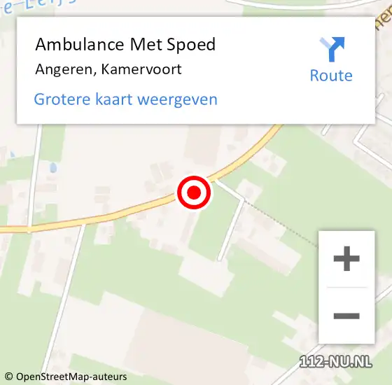 Locatie op kaart van de 112 melding: Ambulance Met Spoed Naar Angeren, Kamervoort op 25 mei 2017 14:09