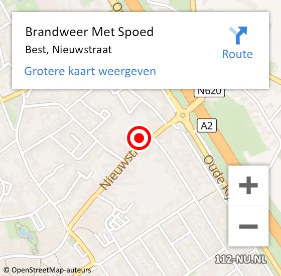 Locatie op kaart van de 112 melding: Brandweer Met Spoed Naar Best, Nieuwstraat op 25 mei 2017 14:18