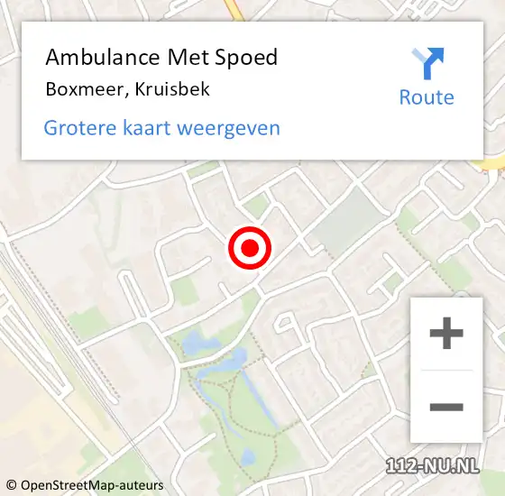 Locatie op kaart van de 112 melding: Ambulance Met Spoed Naar Boxmeer, Kruisbek op 25 mei 2017 15:14