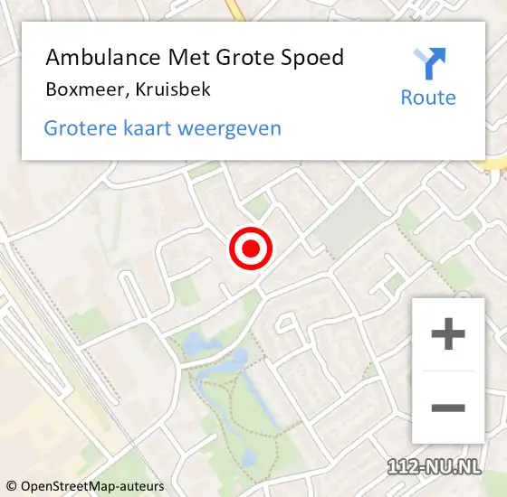 Locatie op kaart van de 112 melding: Ambulance Met Grote Spoed Naar Boxmeer, Kruisbek op 25 mei 2017 15:19