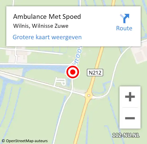 Locatie op kaart van de 112 melding: Ambulance Met Spoed Naar Wilnis, Wilnisse Zuwe op 25 mei 2017 15:38