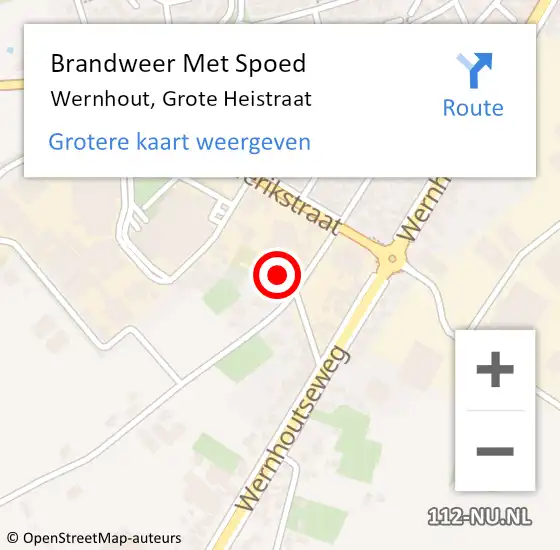 Locatie op kaart van de 112 melding: Brandweer Met Spoed Naar Wernhout, Grote Heistraat op 25 mei 2017 17:51