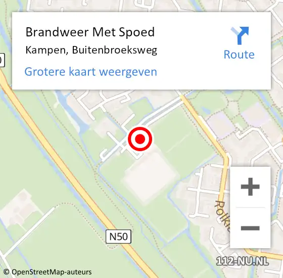 Locatie op kaart van de 112 melding: Brandweer Met Spoed Naar Kampen, Buitenbroeksweg op 25 mei 2017 18:14