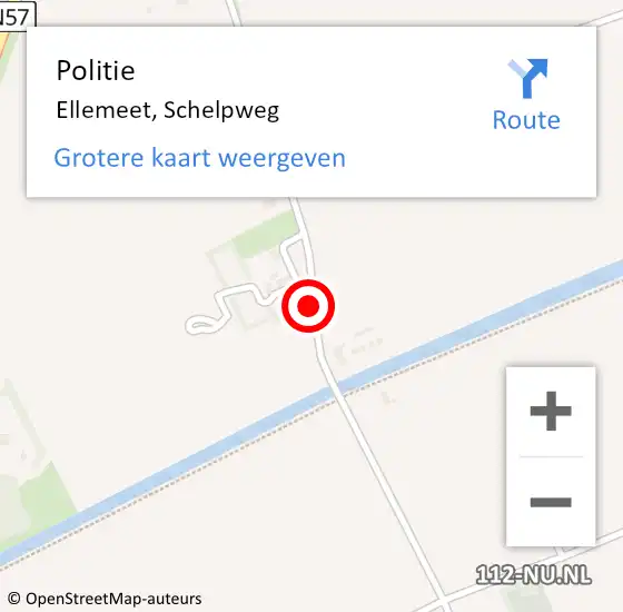 Locatie op kaart van de 112 melding: Politie Ellemeet, Schelpweg op 25 mei 2017 18:25