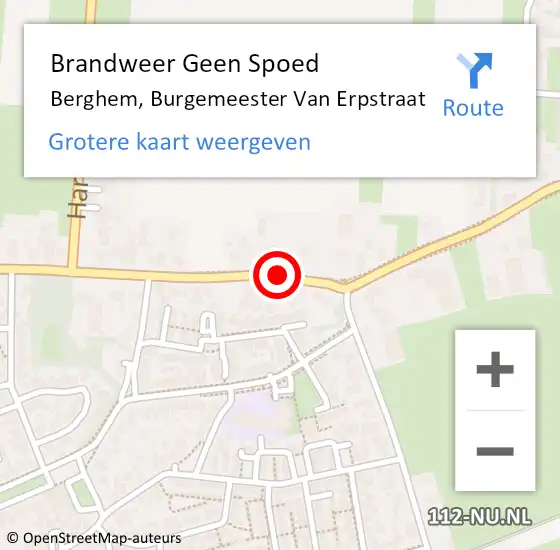 Locatie op kaart van de 112 melding: Brandweer Geen Spoed Naar Berghem, Burgemeester Van Erpstraat op 25 mei 2017 18:53