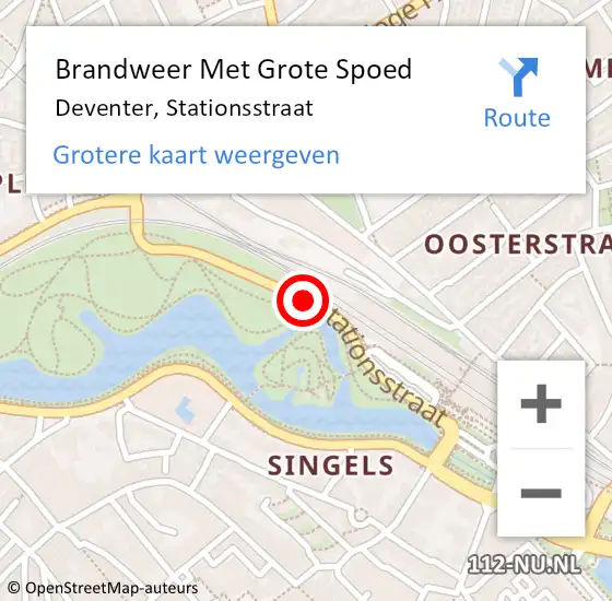 Locatie op kaart van de 112 melding: Brandweer Met Grote Spoed Naar Deventer, Stationsstraat op 25 mei 2017 18:53