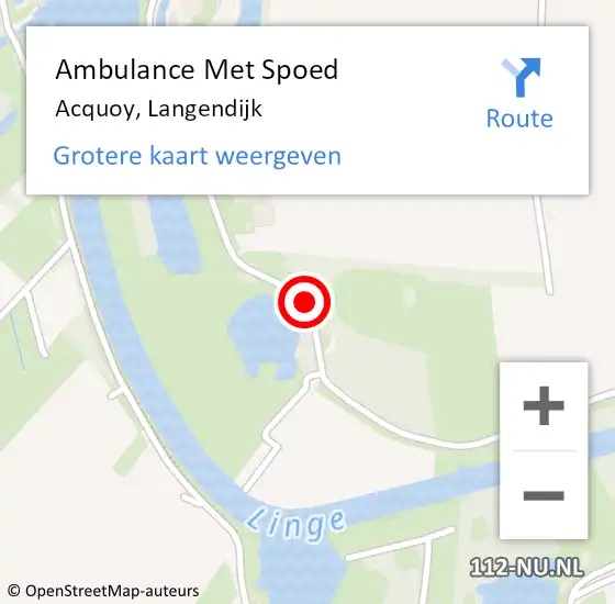 Locatie op kaart van de 112 melding: Ambulance Met Spoed Naar Acquoy, Langendijk op 25 mei 2017 18:54