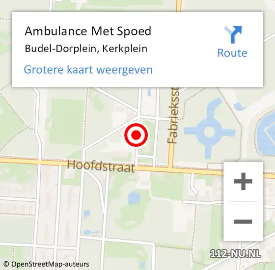 Locatie op kaart van de 112 melding: Ambulance Met Spoed Naar Budel-Dorplein, Kerkplein op 25 mei 2017 19:28